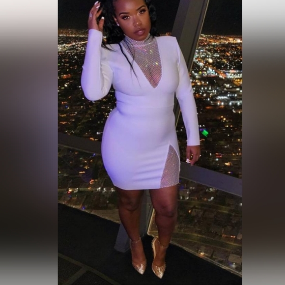 Beginning to Wonder Bandage Mini Dress mesh - Picture 3 of 7